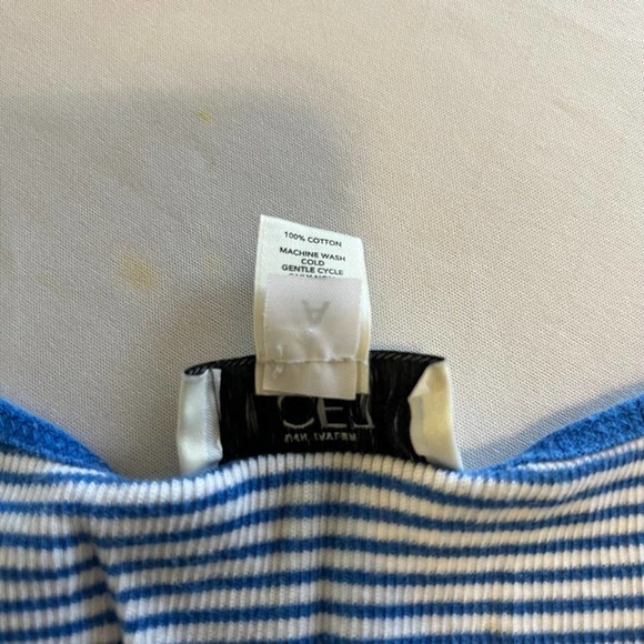 5/ $25 Ann Taylor Loft Blue White striped tank top XL - Picture 4 of 6